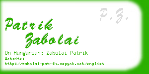 patrik zabolai business card